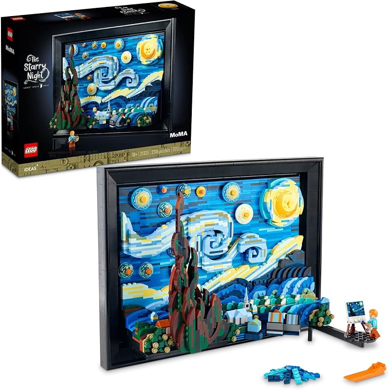 LEGO Ideas Vincent Van Gogh The Starry Night Building Set for Adults Ages 18 Beautifully Detailed Home Wall Art Decor Gift for Men Women 21333