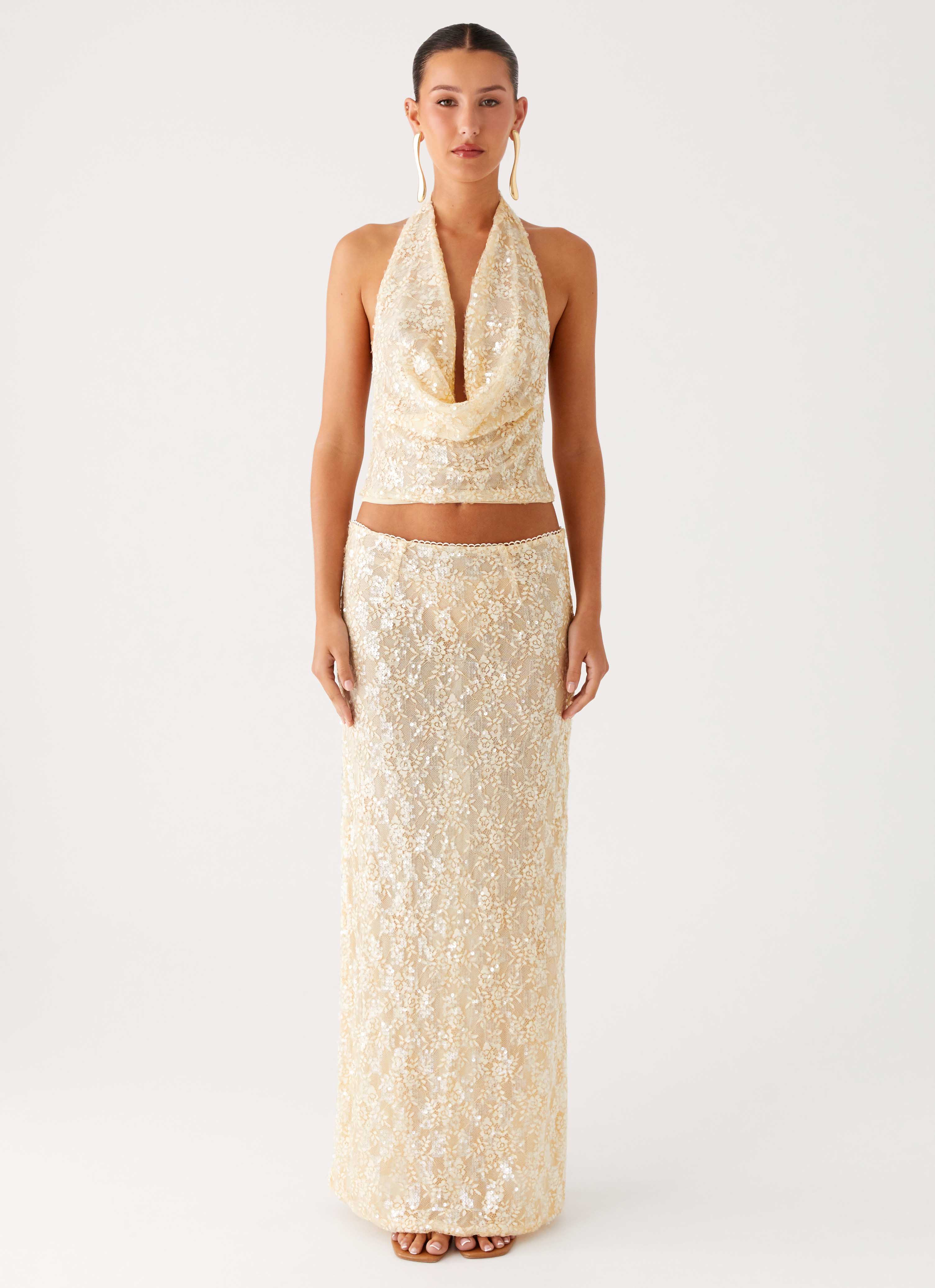 Bling It On Cowl Top Ivory