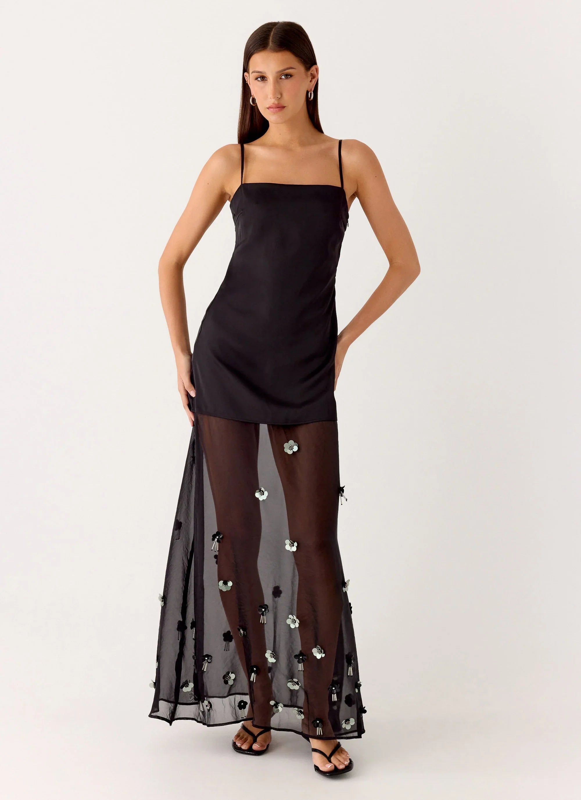 Jesiah Embellished Maxi Dress Black