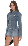 Fitted Denim Jacket in Blue