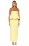 Olina Yellow Crepe Strapless Top