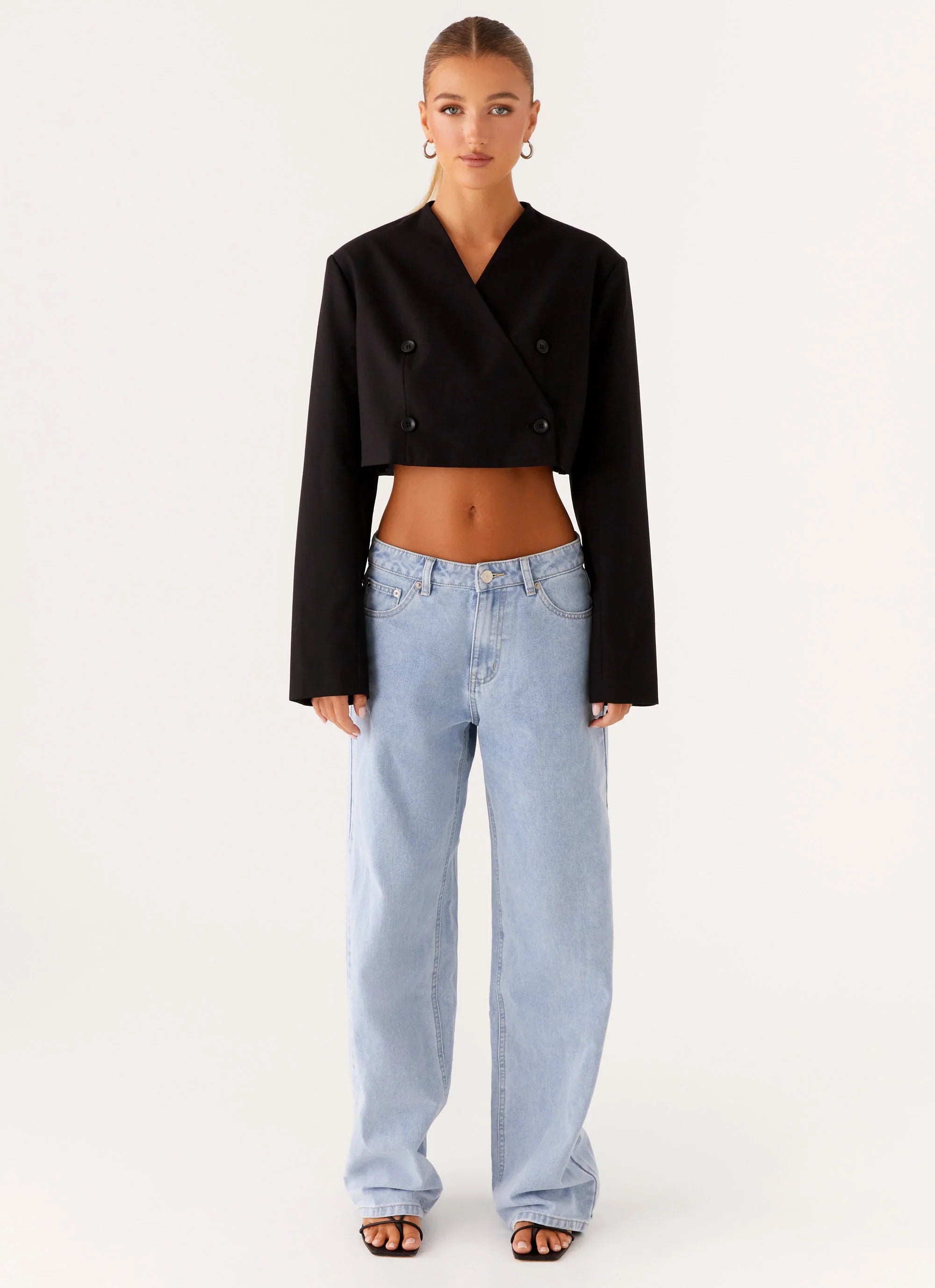 Giana Cropped Blazer Black