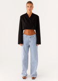 Giana Cropped Blazer Black
