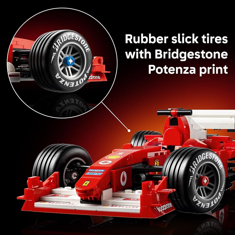 LEGO Icons Ferrari F2004 Michael Schumacher Building Set for Adults Ages 18 Ferrari F1 Bedroom Home Office Desk Decor Gift Ideas for Men Women Fans 11375