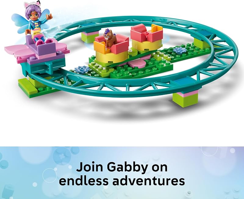 LEGO Gabbys Dollhouse Fairy Roller Coaster and Tea Party 11214 Preschool Building Toys for Girls Boys Ages 4 W Starter Bricks Sturdy Build for Pretend Play 137 pieces Gift Idea