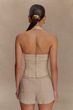 Meadow Denim Corset Halter Top Stone Wash