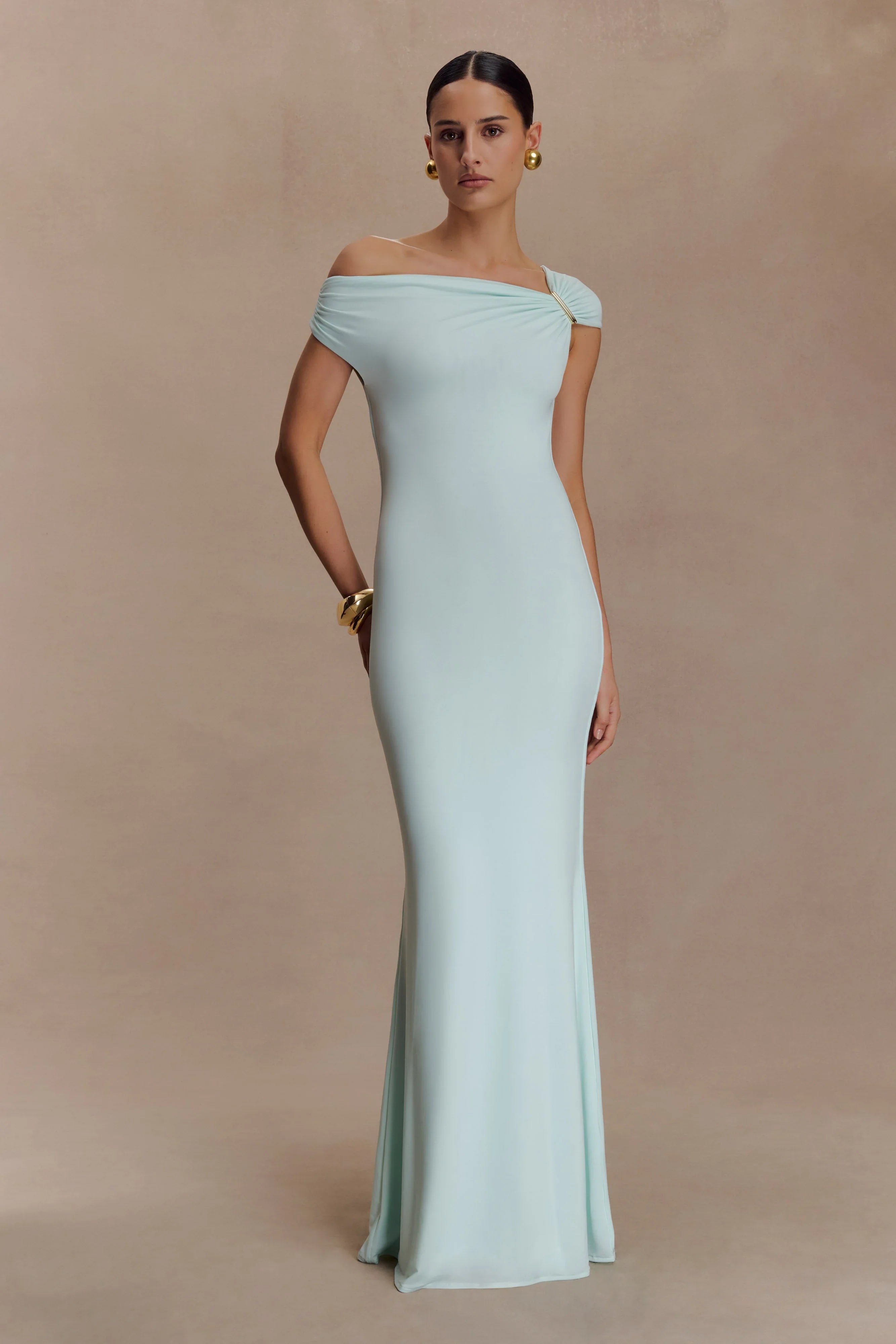 Kinsley Slinky Maxi Dress With Hardware Lagoon