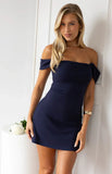 Zoella Navy Off The Shoulder Crepe Mini Dress