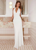 Ilaria Halter Maxi Dress White