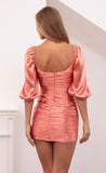 Satin Dress in Coral