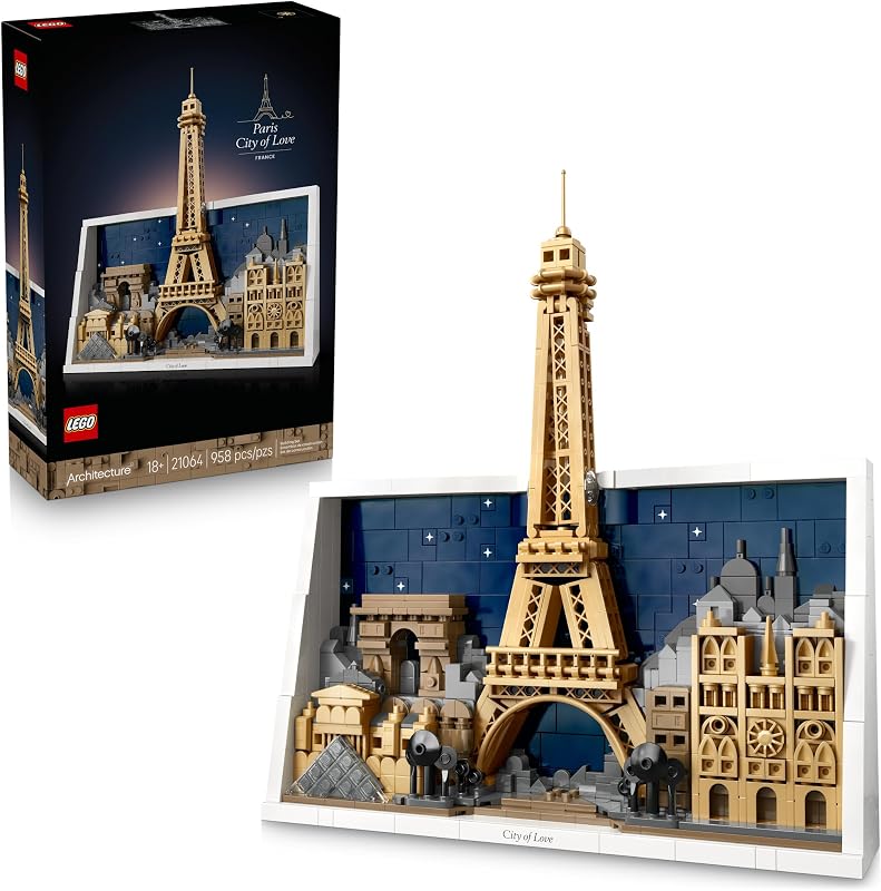 LEGO Architecture Paris City of Love Building Set for Adults Gift for Birthdays Office or Bedroom Decor for Women Men Ages 18 W Frame for Display 21064