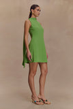 Wynter Scarf Draped Mini Dress Green