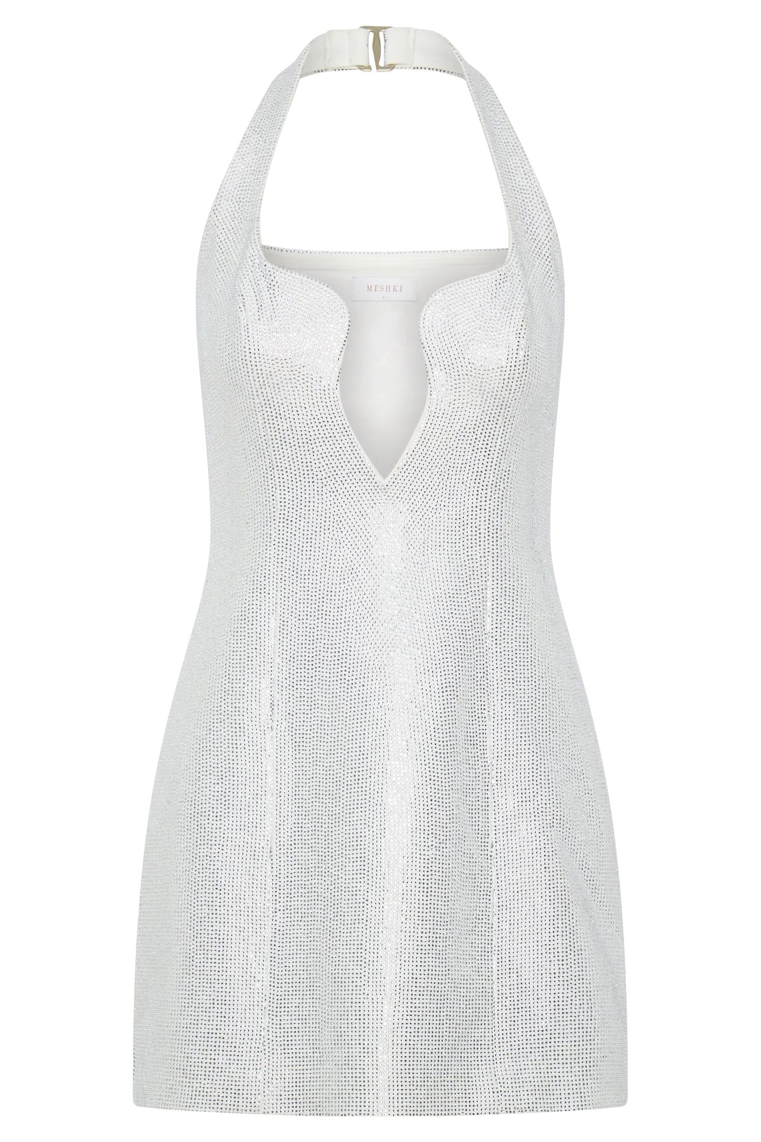 Raina Diamante Halter Mini Dress White