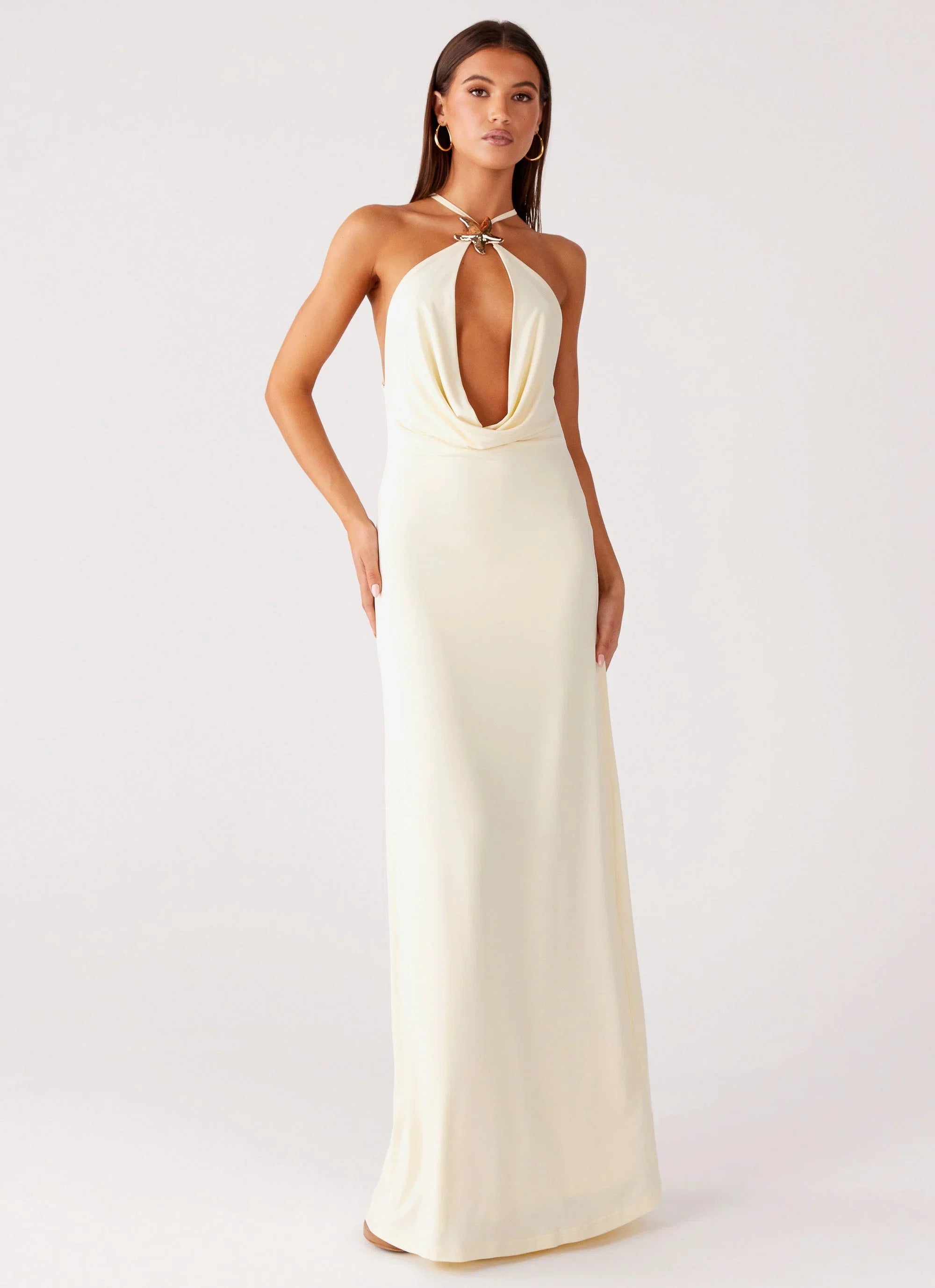 Mistlight Cowl Maxi Dress Yellow