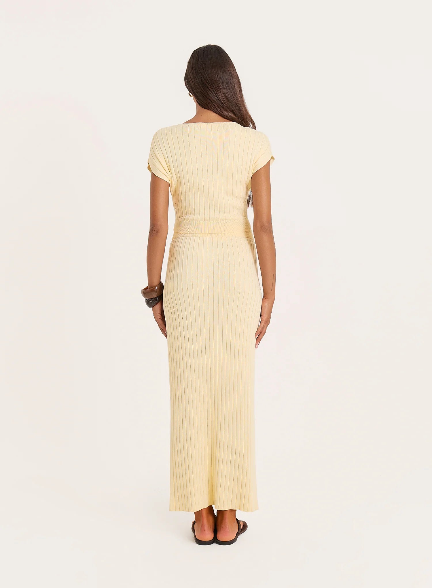 Yellow Knitted Maxi Skirt