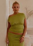 Liana Asymmetrical Top Green