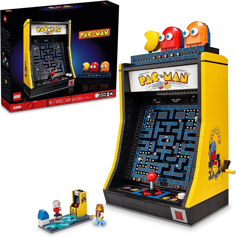 LEGO Icons PAC Man Arcade Building Sets for Adults Collectible Office Shelf or Bedroom Decor Gifts for Men Women W Moving Handle to Recreate Game 10323