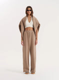 Mocha 4th Wide Leg Branded Joggers