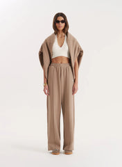 Mocha 4th Wide Leg Branded Joggers