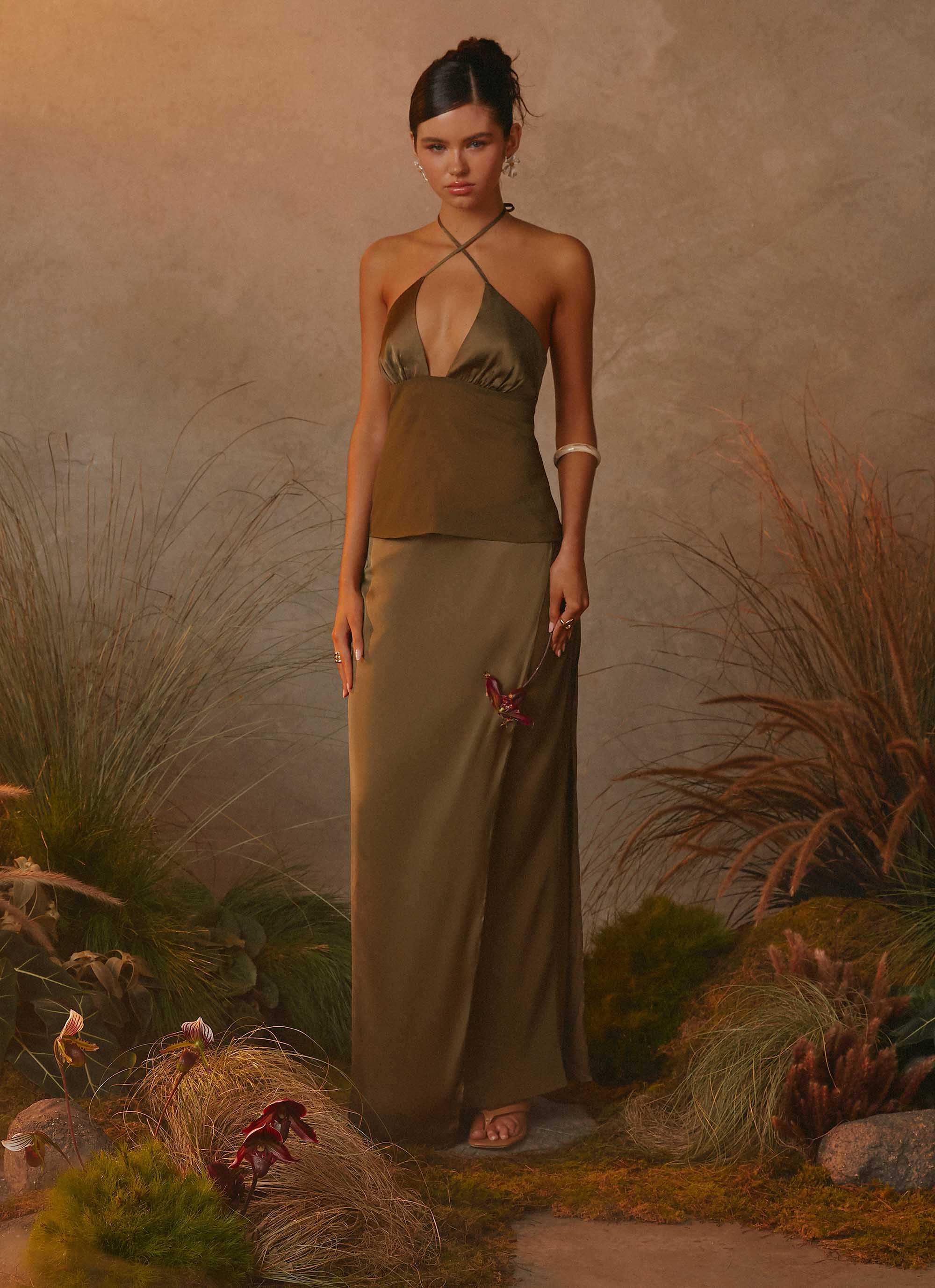 Mavie Maxi Skirt Khaki