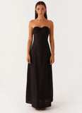 Tayla Linen Maxi Dress Black
