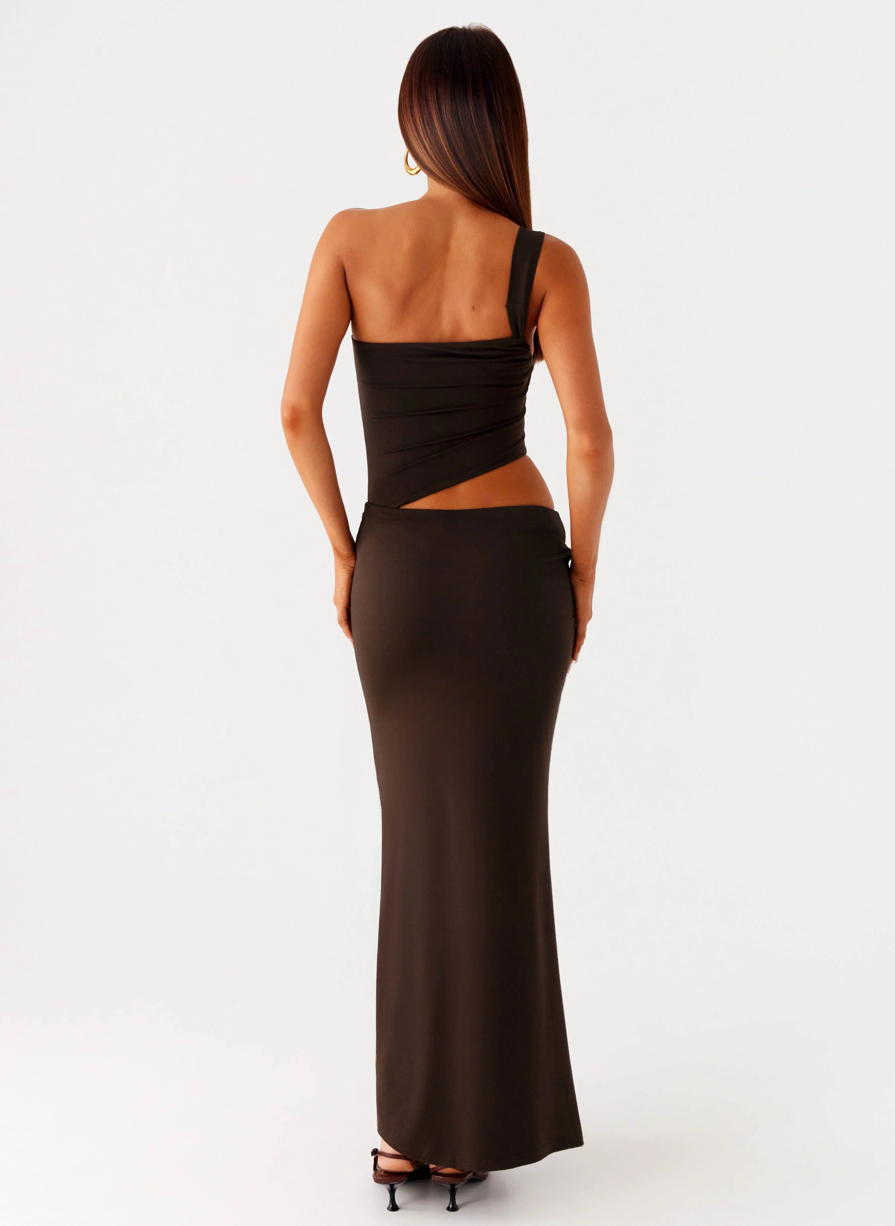 Luara Cut Out Maxi Dress Chocolate