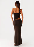 Luara Cut Out Maxi Dress Chocolate