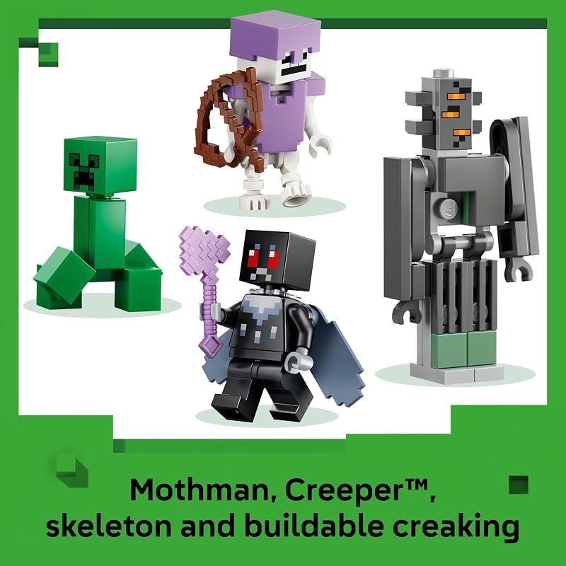 LEGO Minecraft The Pale Garden Building Pretend Play Toy for Boys Girls Video Game Playset Toy Figures for Kids Ages 7 W Mothman Creeper Minifigures Gift Idea for Birthdays 21586