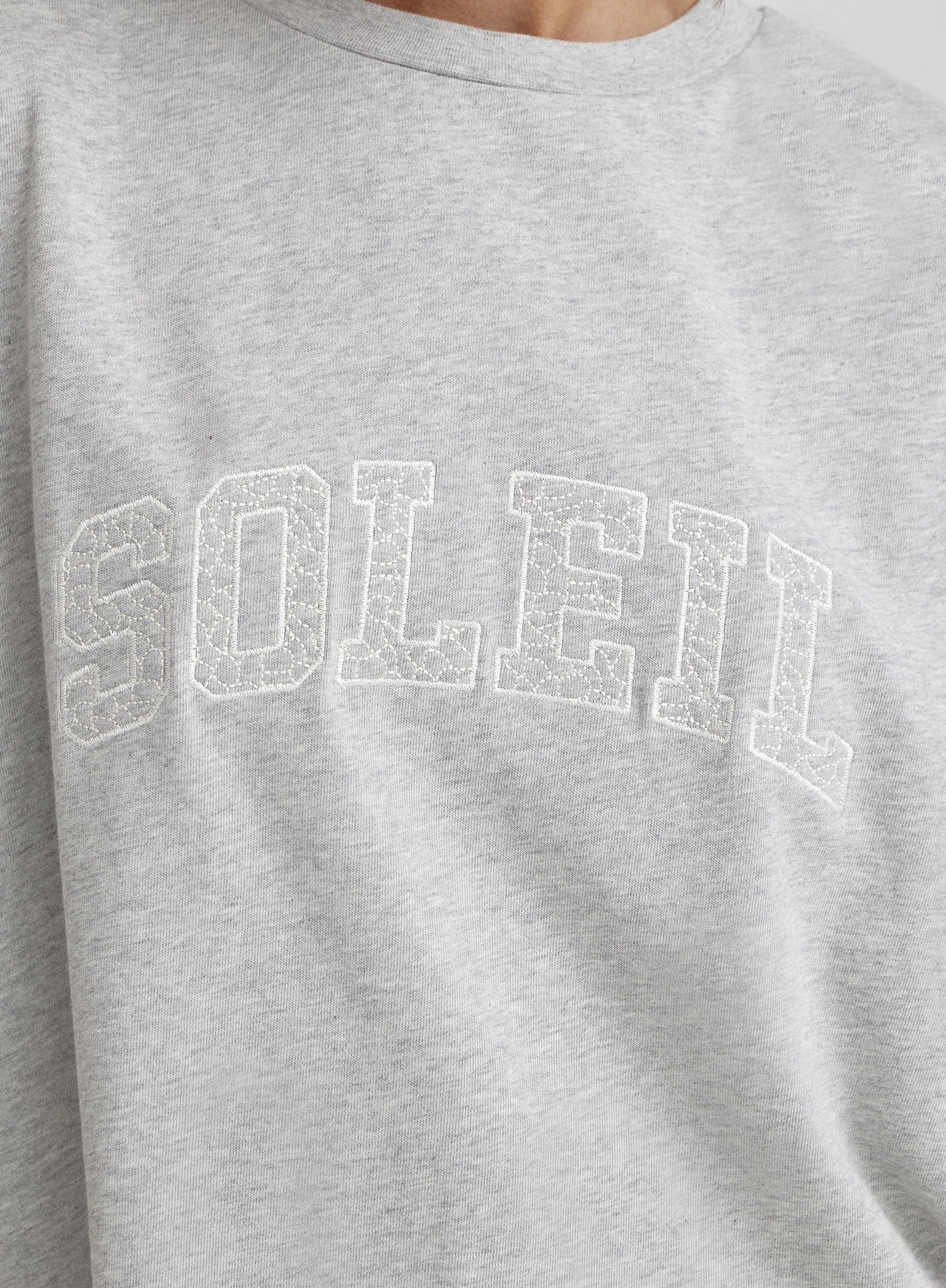 Grey Soleil Embroidered T Shirt