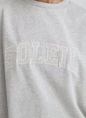 Grey Soleil Embroidered T Shirt