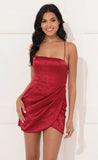 Floral Overlay Dress in Red