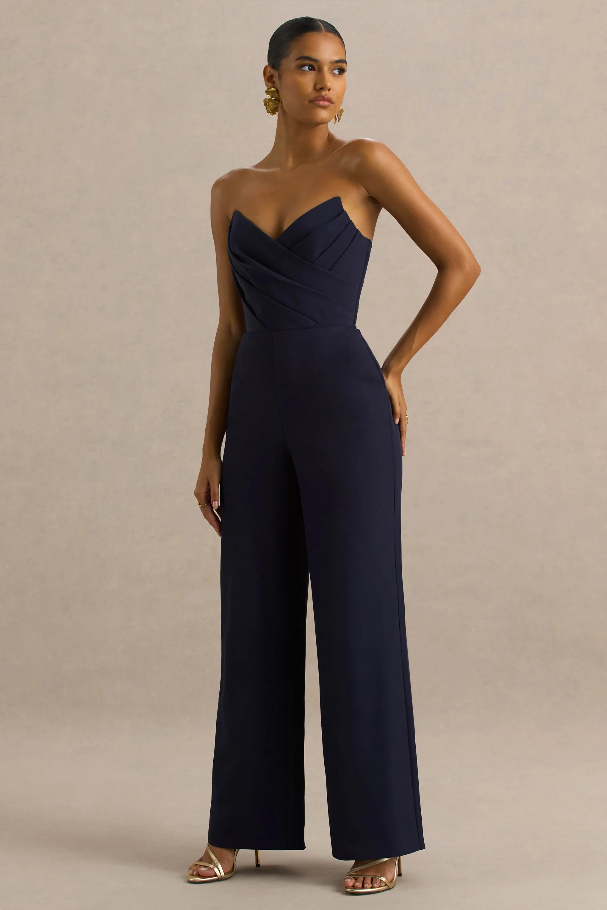 Dainty Navy Sweetheart Jumpsuit