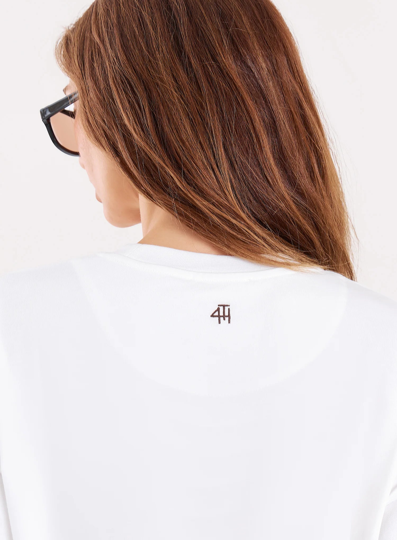 White Beach Embroidered Graphic Cotton T Shirt