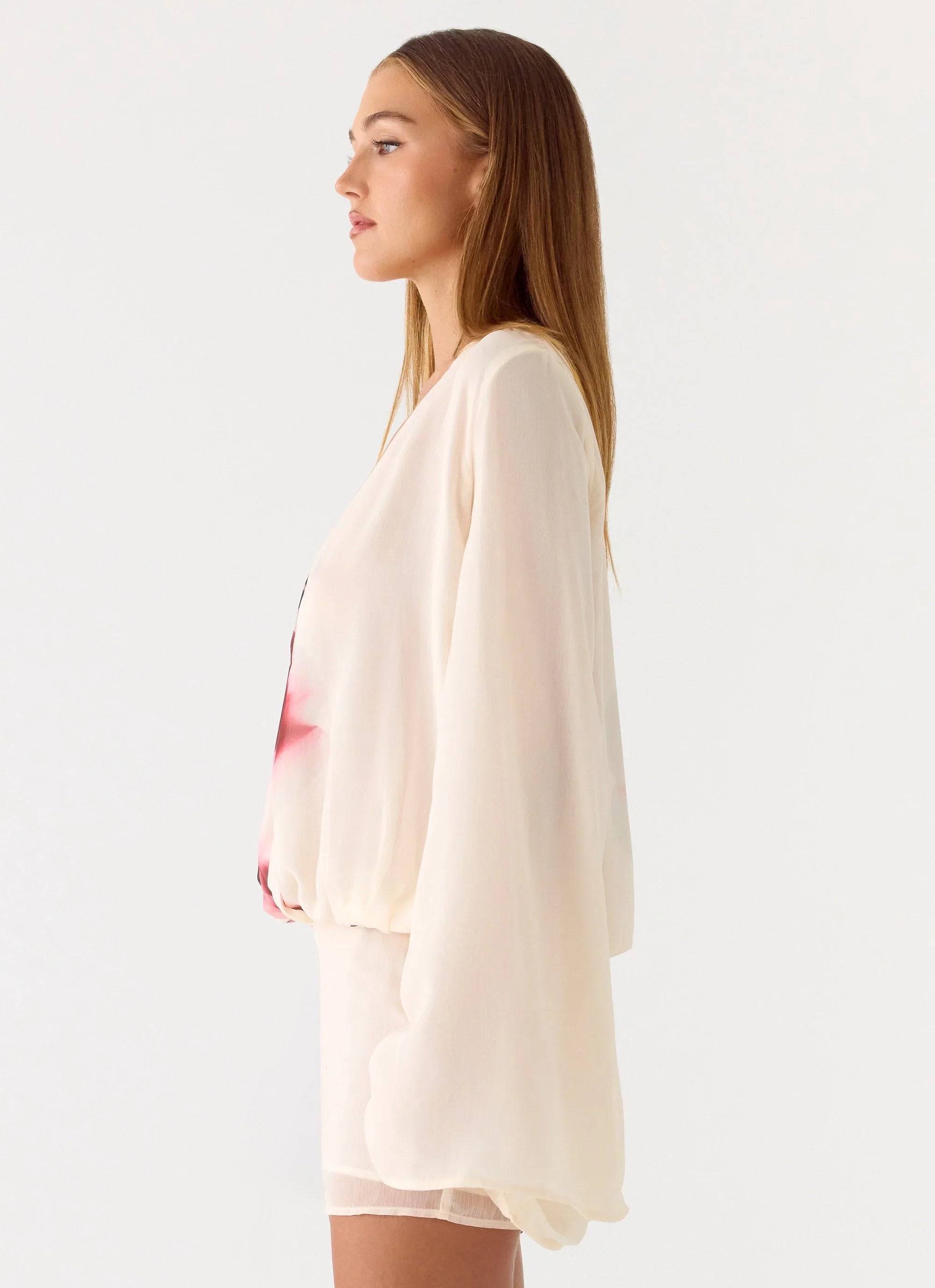 Junia Long Sleeve Mini Dress Velvet Bloom