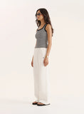 Black And White Stripe Knitted 4th Vest Top