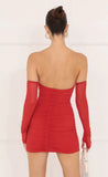 Mesh Bodycon Dress in Red