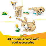 LEGO Creator 3 in 1 Cute Bunny 31162 Building Toy Girls Boys Ages 8 Choose Your Build W 3 Options 326 pcs Display in Bedroom or Bookshelf Gift Idea