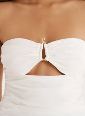 White Cut Out Gold Hardware Bandeau Top
