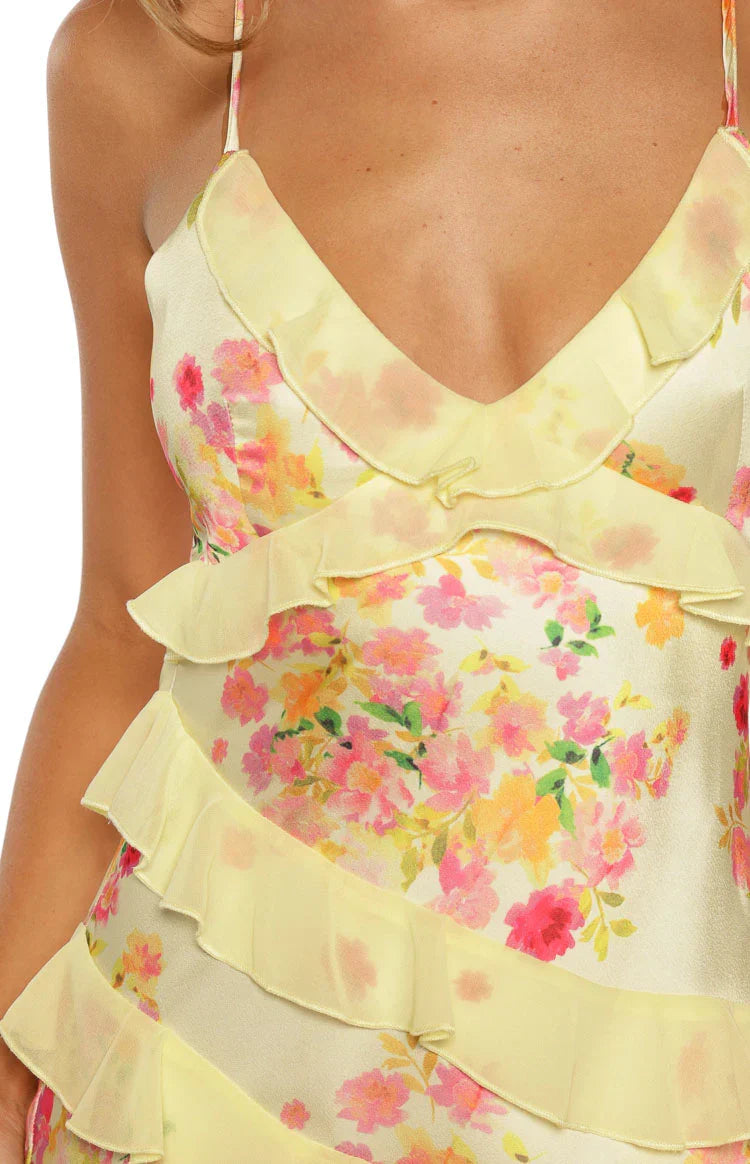 Inara Yellow Bloom Ruffle Maxi PRE ORDER
