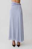 Adrienne Lurex Knot Maxi Skirt Pastel Blue