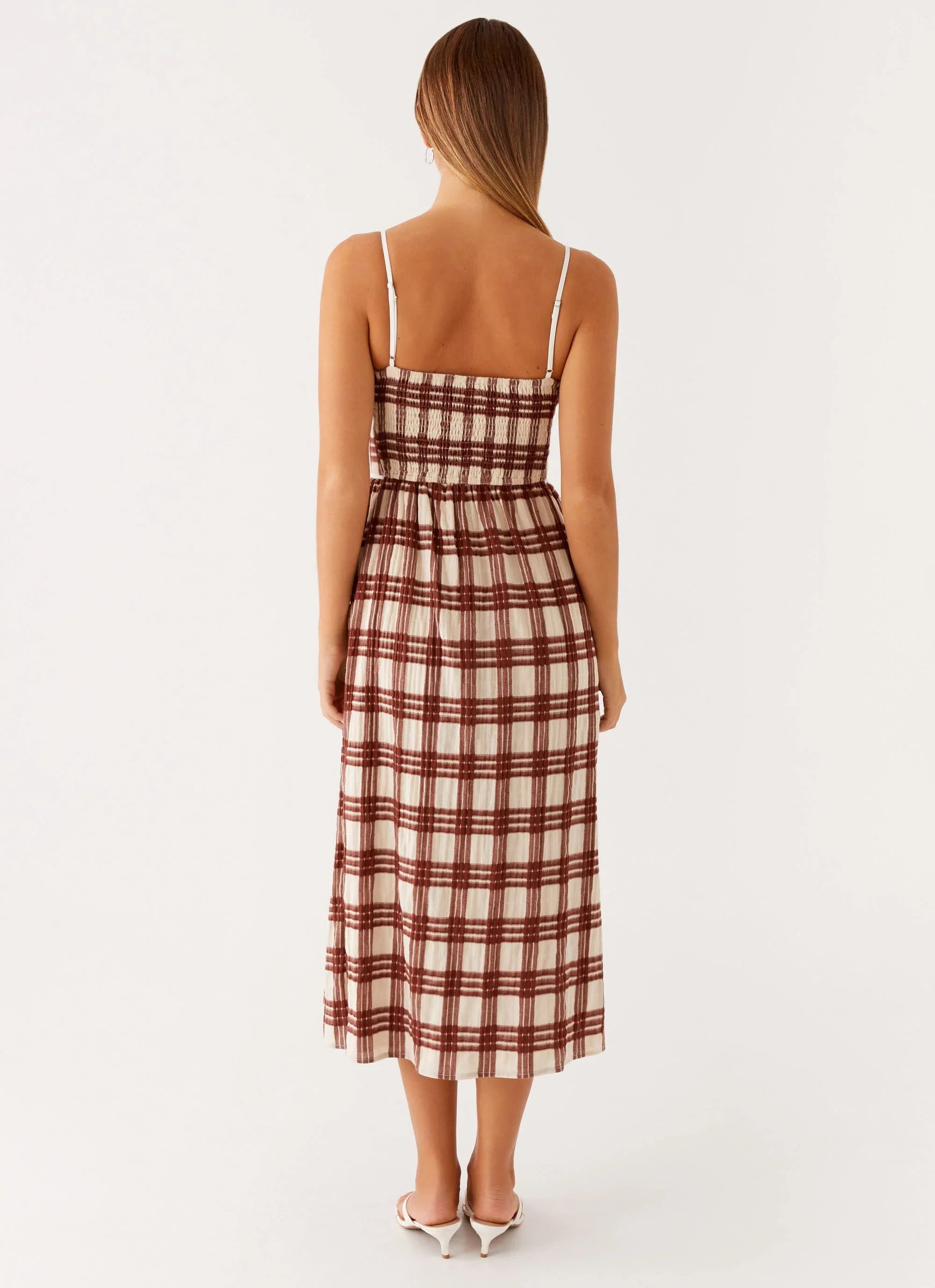 Shyanne Midi Dress Chocolate Check
