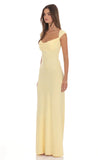 Strappy Cowl Neck Maxi Dress in Yellow