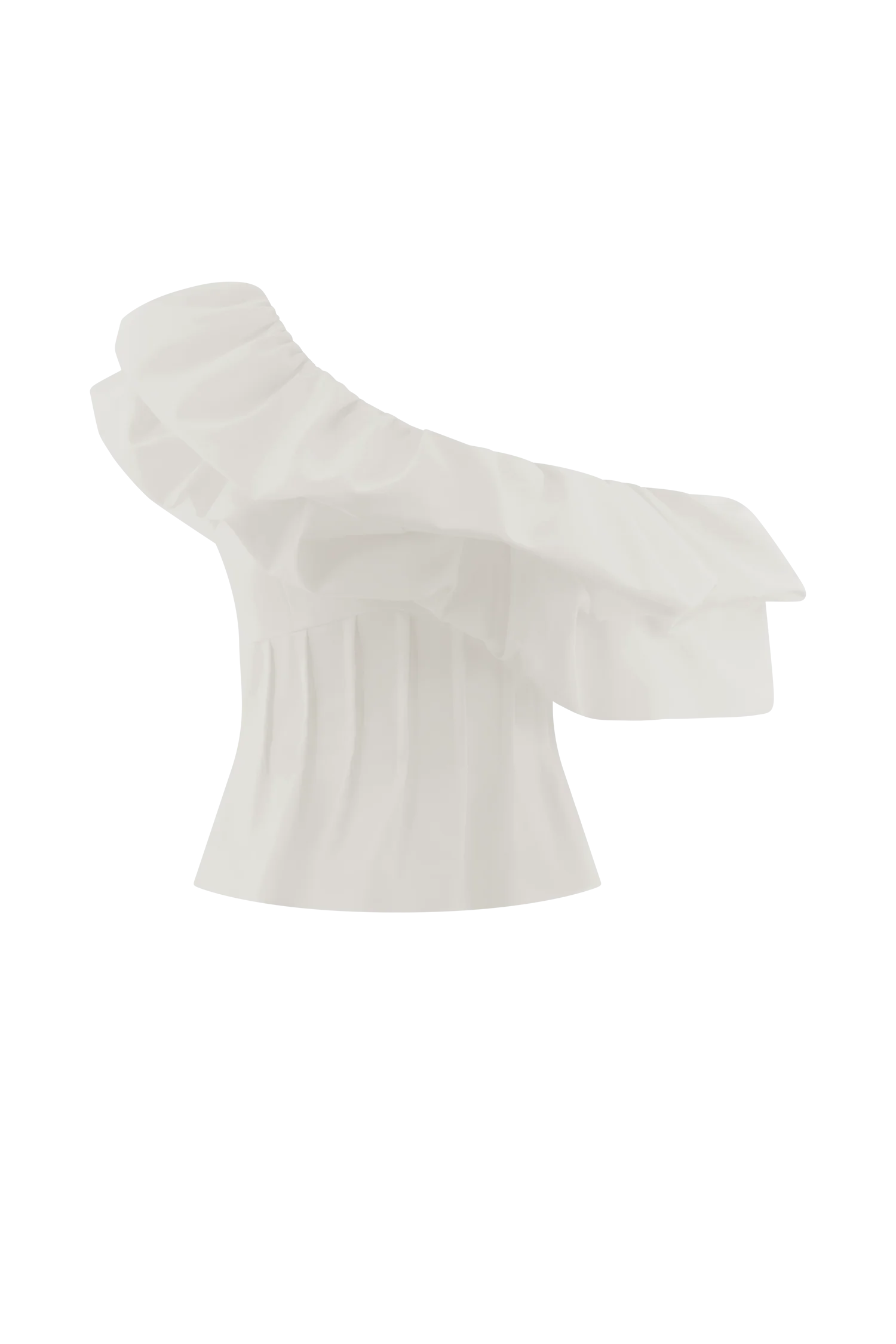 Debbie One Shoulder Bubble Top White