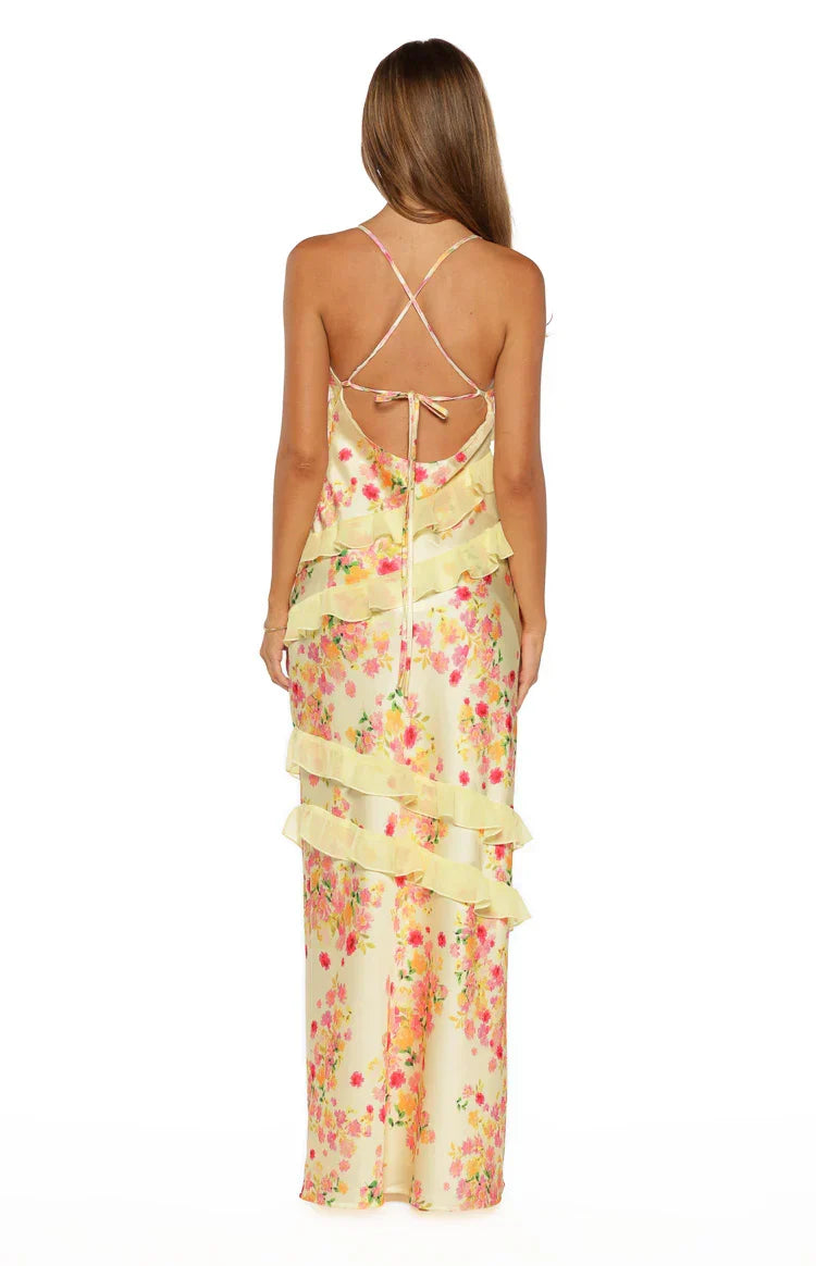 Inara Yellow Bloom Ruffle Maxi PRE ORDER