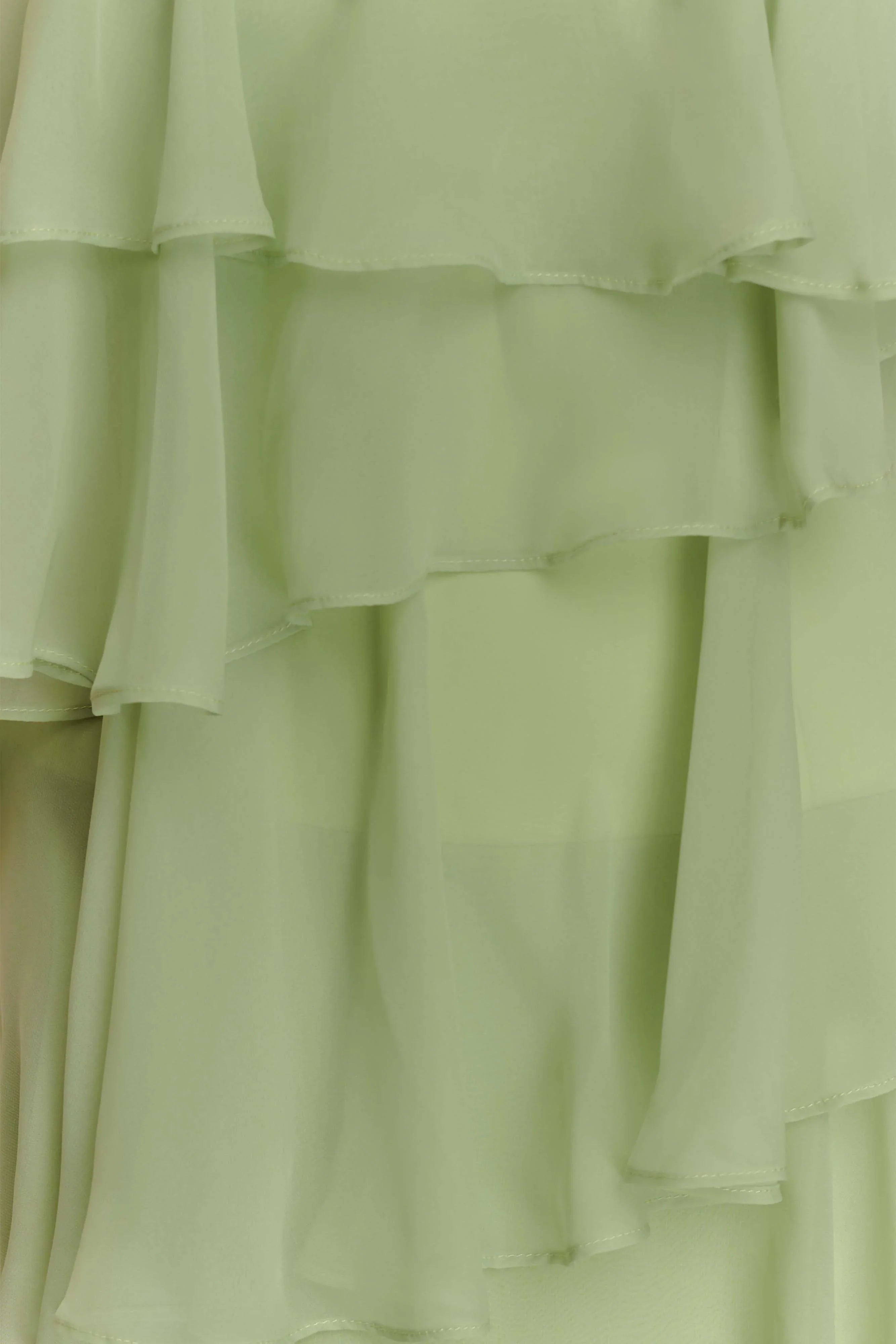 Alexa Ruffle Chiffon Maxi Dress Pastel Lime