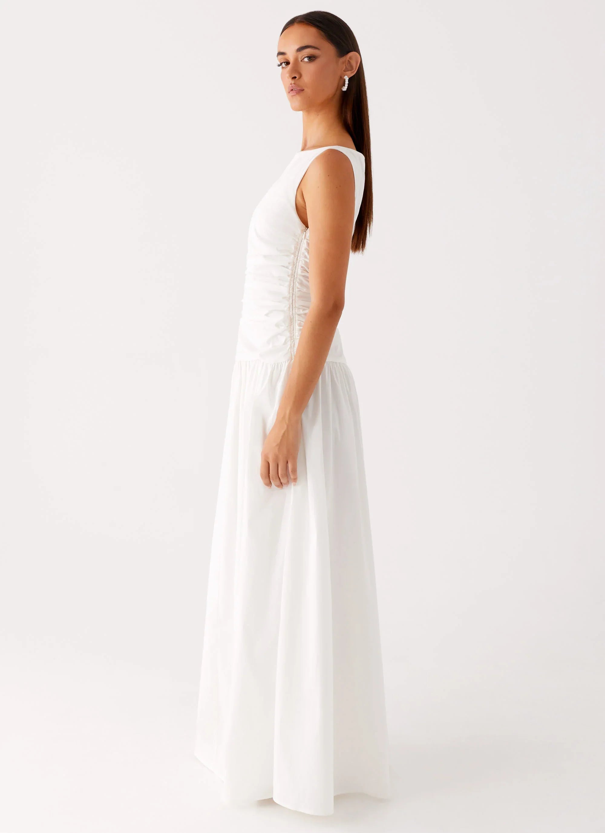 Carmel High Neck Maxi Dress White