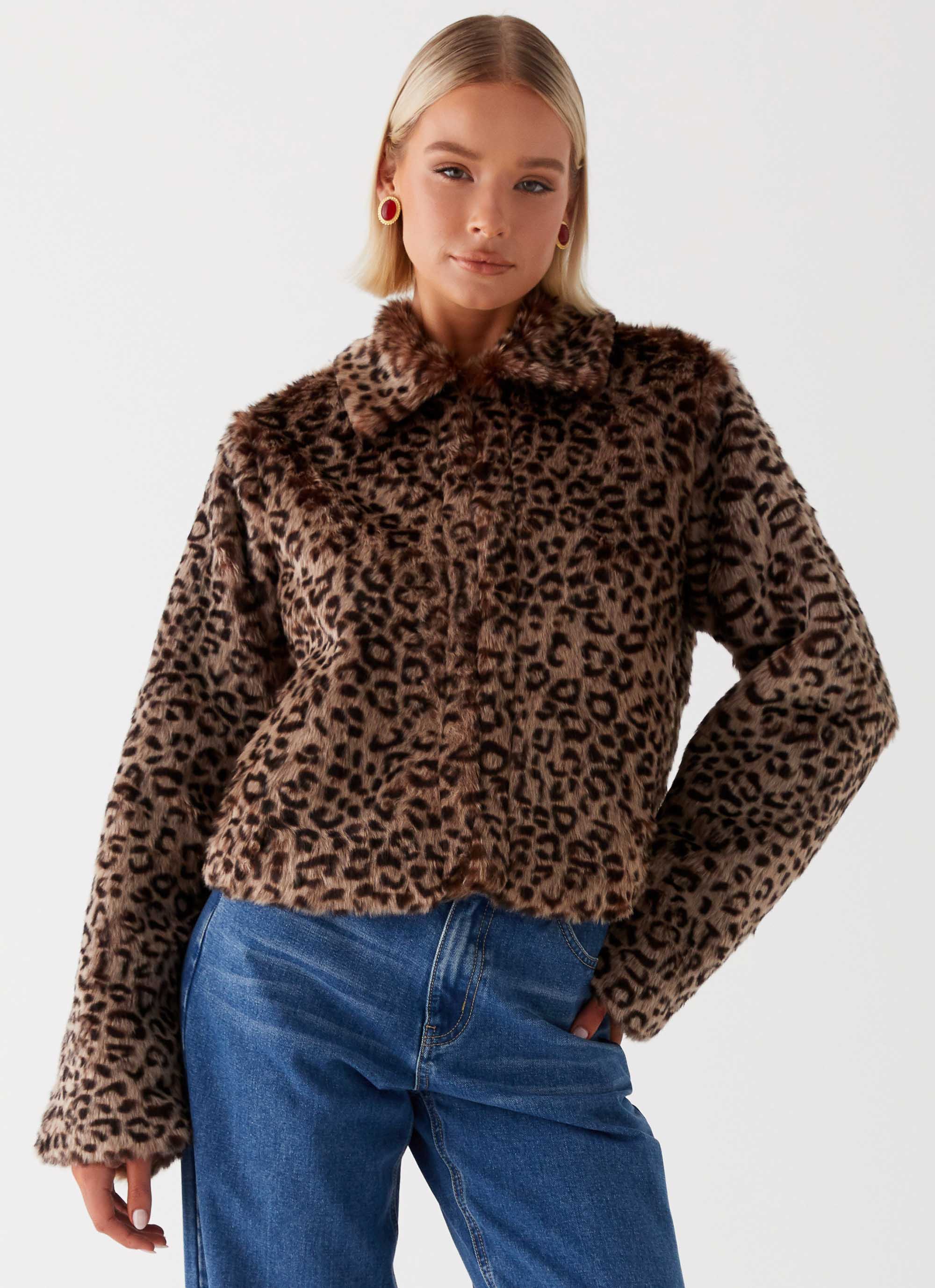 Raleigh Fur Jacket Leopard