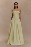 Janis Cotton Frill Maxi Dress Lemon