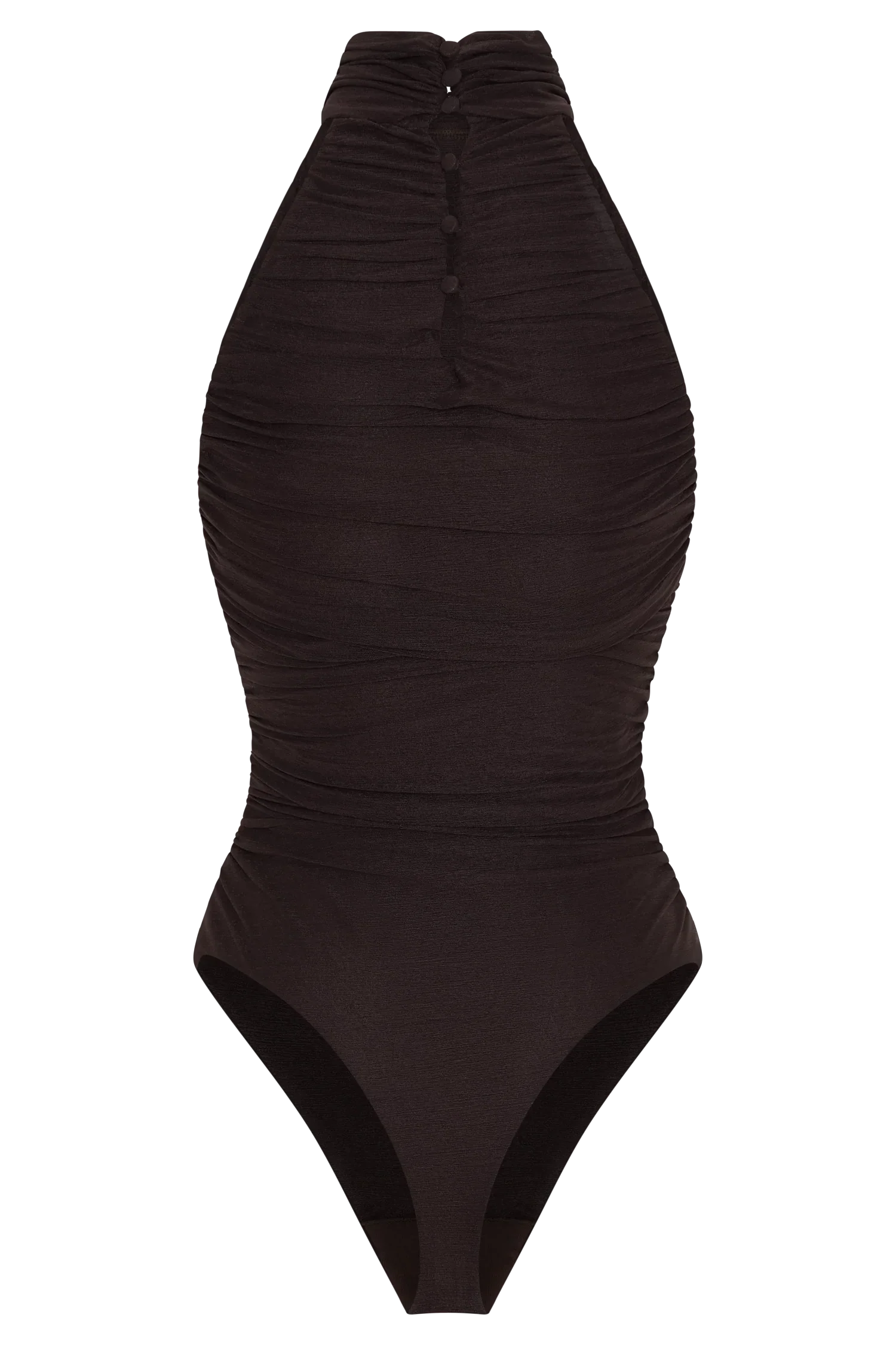 Matilda Ruched Mesh Bodysuit Chocolate