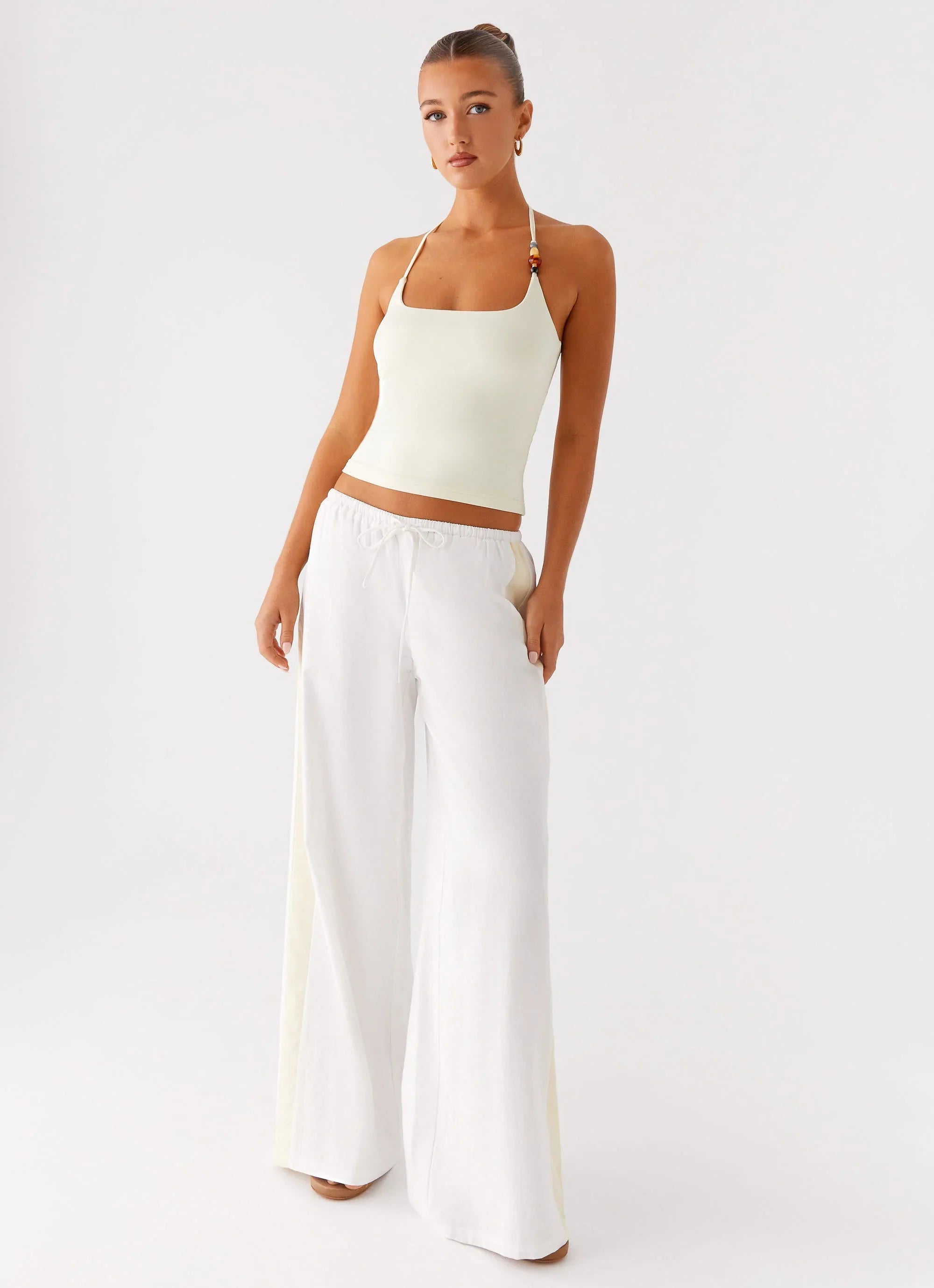 Oska Drawstring Pants White